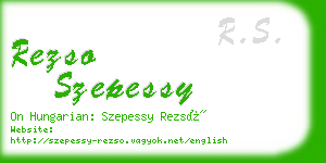 rezso szepessy business card